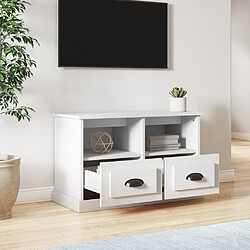 Avis Maison Chic Meuble TV scandinave - Banc TV pour salon blanc 80x35x50 cm bois d'ingénierie -MN68670