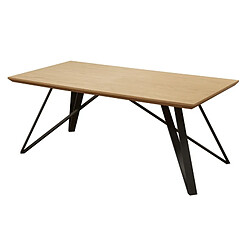 Avis Mes Table basse 120 cm décor naturel et métal noir - IVICA