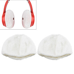 Wewoo 2 étuis de protection contre la poussière casque tricotés PCS pour Beats Solo2 / Solo3 Blanc