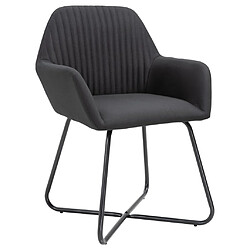 Decoshop26 Lot de 2 chaises de salle à manger cuisine design moderne tissu noir CDS020863