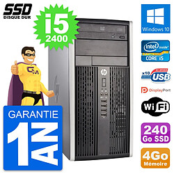 PC Tour HP Compaq Pro 6300 CMT Intel i5-2400 RAM 4Go SSD 240Go Windows 10 Wifi - Occasion