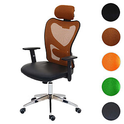 Mendler Fauteuil de bureau professionnel Atlanta, fauteuil pivotant de direction Fauteuil de bureau, similicuir ~ brun 