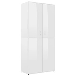 vidaXL Armoire à chaussures Blanc brillant 80x39x178cm Bois ingénierie