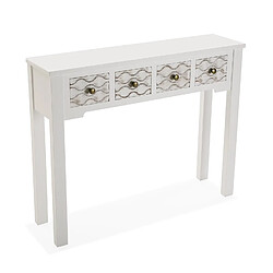 Versa Meuble d'entrée étroit, Table console Safira 97x25x79cm,Bois, Blanc et marron