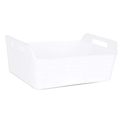 Totalcadeau Panier multi-usages flexible en plastique blanc avec anses Mesure - 32 x 25 x 13 cm pas cher Panier multi-usages flexible en plastique blanc avec anses Mesure - 32 x 25 x 13 cm