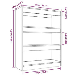 vidaXL Bibliothèque/Séparateur de pièce sonoma gris bois d'ingénierie pas cher