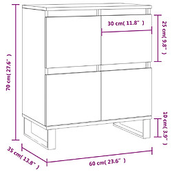 vidaXL Buffet Noir 60x35x70 cm Bois d'ingénierie pas cher