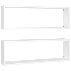 vidaXL Étagères cube murales 2pcs Blanc 80x15x26,5cm bois d'ingénierie