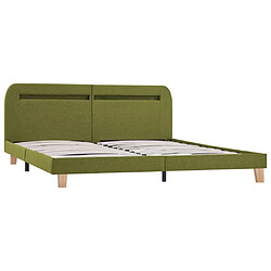 Acheter Maison Chic Lit adulte - Cadre de lit avec LED,Structure du lit Contemporain Vert Tissu 180 x 200 cm -MN82151