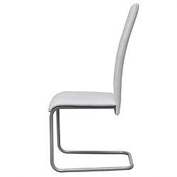 Acheter Decoshop26 Lot de 4 chaises de salle à manger cuisine cantilever confortable et moderne en synthétique blanc CDS021345