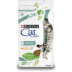 PURINA CAT CHOW Sterilised Croquettes - Avec NaturiumTM - Riche en poulet - Pour chat adulte - 10 kg