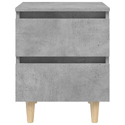 Avis vidaXL Tables de chevet pieds en pin 2 pcs gris béton 40x35x50 cm