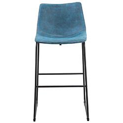 Acheter Beliani Tabouret de bar Set de 2 Tissu Bleu azur FRANKS