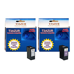 Cartouche compatible Lexmark n°34 + n°35 - Noire + Couleur- T3AZUR