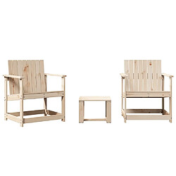 Maison Chic Ensemble de salle à manger de jardin 3 pcs,Table et chaises d'extérieur bois massif de pin -GKD316820