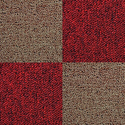 Monstershop 40 Dalles de 50cm x 50cm (10m²) Dalle de Moquette Couleur Sable & Rouge Écarlate