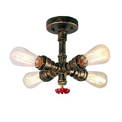 Stoex Plafonnier Vintage Industrielle Lampe de Plafond Tub Tuyau en Métal Lampe suspension pour Salon Chambre Cuisine Bar 