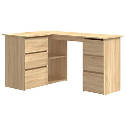 vidaXL Bureau d'angle Chêne sonoma 145x100x76 cm Bois d'ingénierie