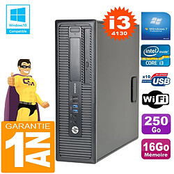 PC HP EliteDesk 800 G1 SFF Core I3-4130 16Go Disque 250Go Graveur DVD Wifi W7 - Occasion