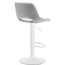 Acheter Decoshop26 Tabourets de bar chaises haute x2 avec repose-pieds en velours gris clair piètement métallique blanc 10_0004089