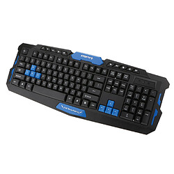 clavier et souris de jeu sans fil pour pc avec tapis de souris noir et bleu