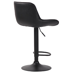 Decoshop26 Lot de 2 tabourets de bar chaises hautes en PVC noir coutures verticales support en métal noir 10_0004281 pas cher