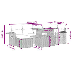 Avis vidaXL Salon de jardin avec coussins 7 pcs beige résine tressée