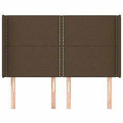 Avis Maison Chic Tête de lit scandinave avec oreilles,meuble de chambre Marron foncé 147x16x118/128 cm Tissu -MN48390