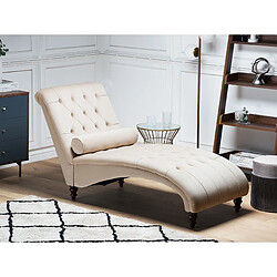 Beliani Chaise longue en velours beige MURET