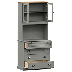 Avis vidaXL Buffet haut VIGO gris 80x40x176 cm bois massif de pin