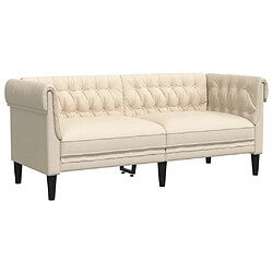 vidaXL Canapé Chesterfield 2 places lin