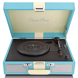 Lenco Platine vinyle dans la valise - Haut-parleurs intégrés TT-33 Blue Bleu-Blanc