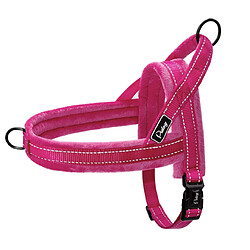 Universal Gilet réfléchissant en nylon pour chiens de compagnie Doux rembourré en flanelle Sans harnais Entraînement à la marche pour petits et moyens chiens & 124 ; Harnais & 124 ; Harnais réfléchissant (rose)