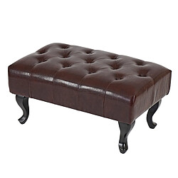 Avis Mendler Pouf / ottoman de luxe lounge Chesterfield similicuir ~ pieds antiques, noir