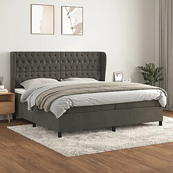 vidaXL Sommier à lattes de lit et matelas Gris foncé 200x200cm Velours 