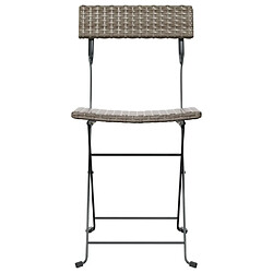 Acheter Maison Chic Lot de 8 Chaises de bistrot pliantes Gris Résine tressée et acier -GKD69804