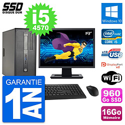 PC Tour HP ProDesk 600 G1 Ecran 19" i5-4570 RAM 16Go SSD 960Go Windows 10 Wifi · Occasion 