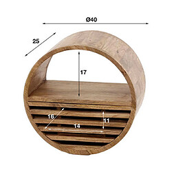 Avis Mes Etagère murale ronde 1 tiroir 40x25x40 cm en manguier - ALRIK
