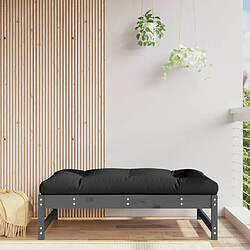 vidaXL Repose-pied de jardin 120x80 cm gris bois de pin massif 