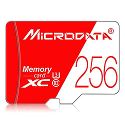 Wewoo Carte Micro SD mémoire MICRODATA 256 Go haute vitesse U3 rouge et blanc TF SD