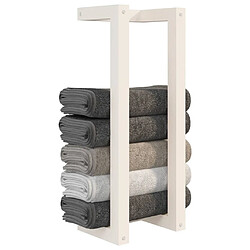 Acheter Maison Chic Porte-serviette mural,Étagère pour serviettes,Barre porte-serviett pour salle de bain Blanc 23x18x60 cm Bois de pin massif -GKD68686