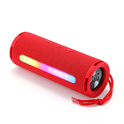 Yonis Enceinte Bluetooth 3D Stéréo Portable RGB Enceinte Bluetooth Portable 3D Stéréo Subwoofer Avec Lumière RGB Support FM TF Card Rouge YONIS