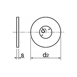 Acton Rondelles plates série large Lu inox A2, diamètre 16 mm, boîte de 50 pièces