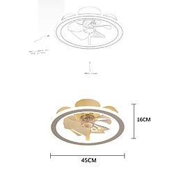 Universal Ventilateur LED en acrylique doré à gradation continue, 36W, adapté à l'apprentissage des chambres d'amis et aux lumières des chambres d'enfants pas cher