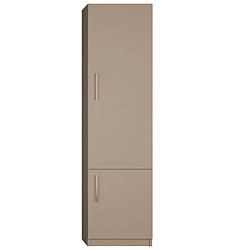 Inside 75 Armoire de rangement 2 portes coloris taupe mat largeur 50 cm 