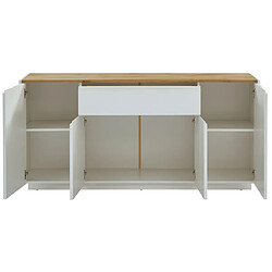 Acheter Vente-Unique Buffet AMANI - 4 portes & 1 tiroir - MDF - Coloris: Blanc laqué et Chêne