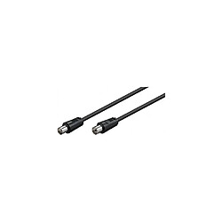 Câble d'antenne Coaxial Mâle Femelle 5 m Noir