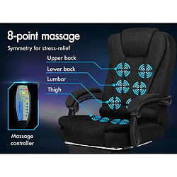 Avis ALFORDSON Fauteuil Tissu En Lin Bureau Massage Siège Dxécutif Chauffant Noir