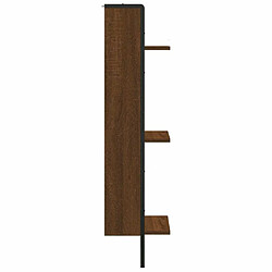 Maison Chic Étagère murale flottante,Etagère de rangement 3 niveaux chêne marron 30x25x100 cm -MN90733 pas cher