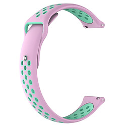 Wewoo Bracelet pour montre connectée Dragonne sport en silicone bicolore Huawei série 1 18 mm vert menthe + rose pâle